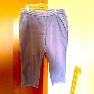 L.L. Bean Gray Capri Pants with Elastic Waistband